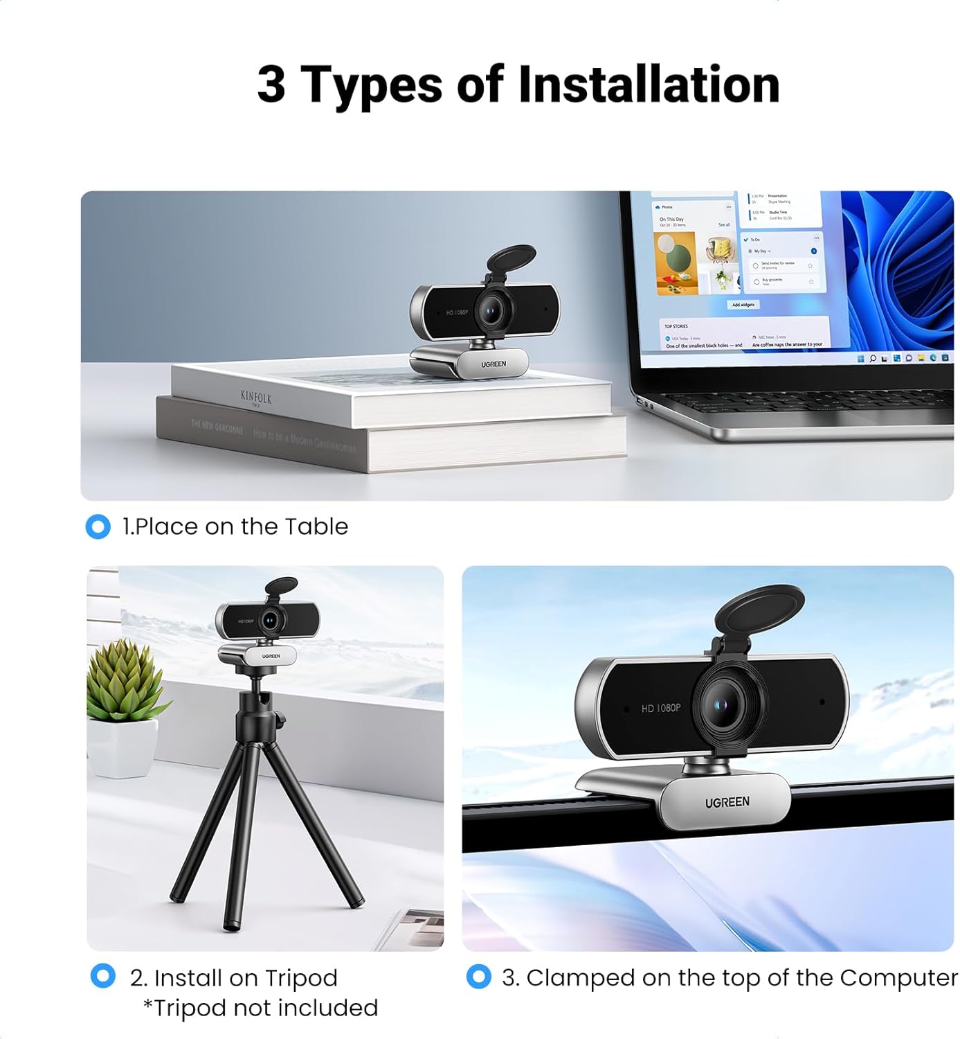 Webcam Ugreen CM678 15728 Full HD 1080P@30FPS 7 Webcam Ugreen CM678 15728 Full HD 1080P@30FPS - Hình ảnh 7