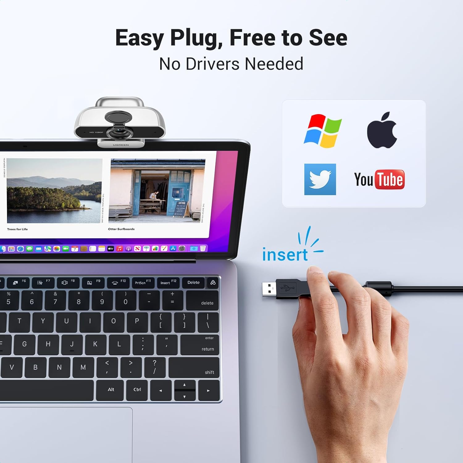 Webcam Ugreen CM678 15728 Full HD 1080P@30FPS 6 Webcam Ugreen CM678 15728 Full HD 1080P@30FPS - Hình ảnh 6
