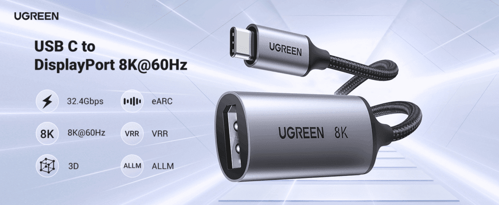Cáp chuyển đổi Type-C sang DisplayPort UGREEN 15575 16 Cáp chuyển đổi Type-C sang DisplayPort UGREEN 15575