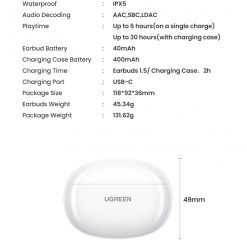 Tai Nghe Bluetooth Âm Thanh Hi-Res UGREEN HiTune T6