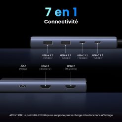 Hub chuyển đổi USB-C 7 trong 1 Ugreen 45379 CM639 9 Hub chuyển đổi USB-C 7 trong 1 Ugreen 45379 CM639