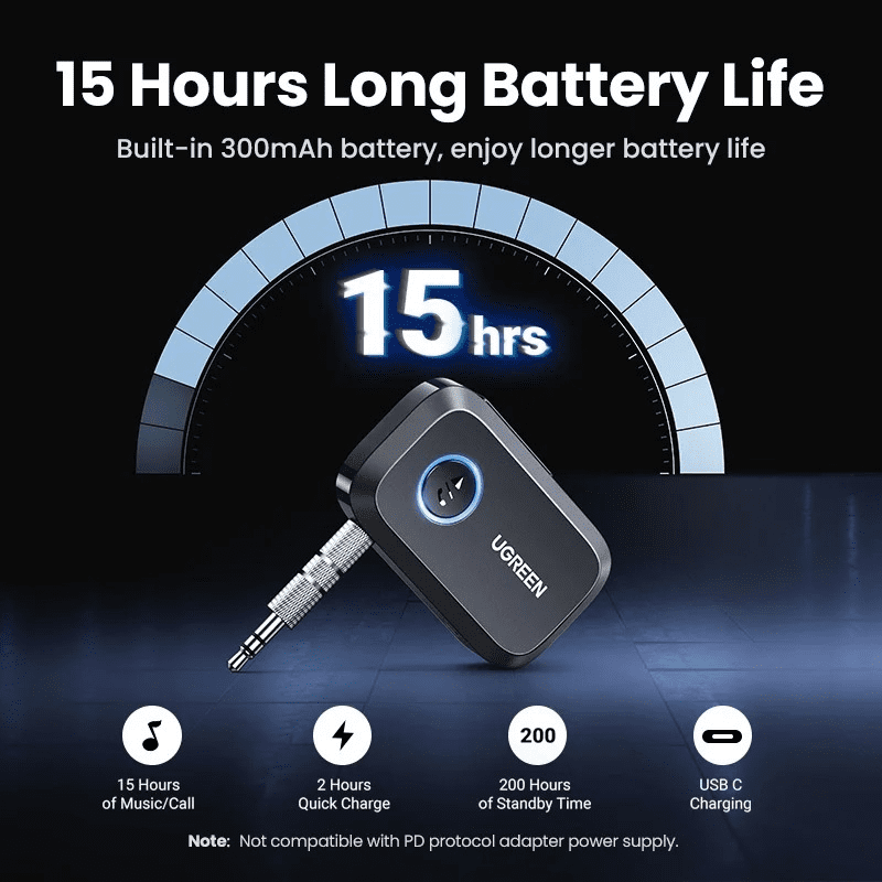 Ugreen 90748 – Bộ thu Bluetooth 5.3 âm thanh AUX 3.5mm 16 Ugreen 90748 – Bộ thu Bluetooth 5.3 âm thanh AUX 3.5mm
