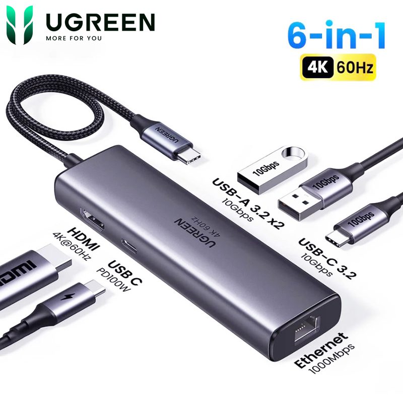 USB-C Hub 6 trong 1 Ugreen CM512 - 45000