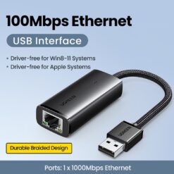 Bộ Chuyển Đổi USB to LAN 100Mbps UGREEN 15632