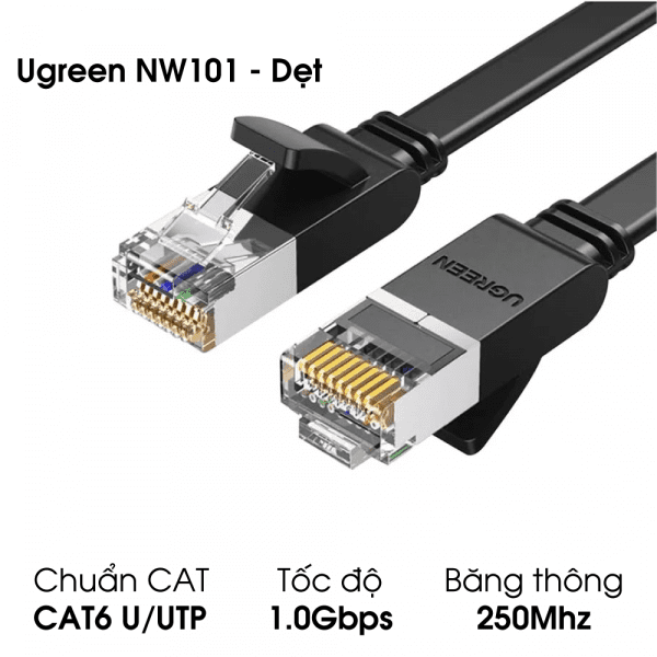 Cáp mạng CAT 6 dẹt U/UTPchống nhiễu UGREEN NW101