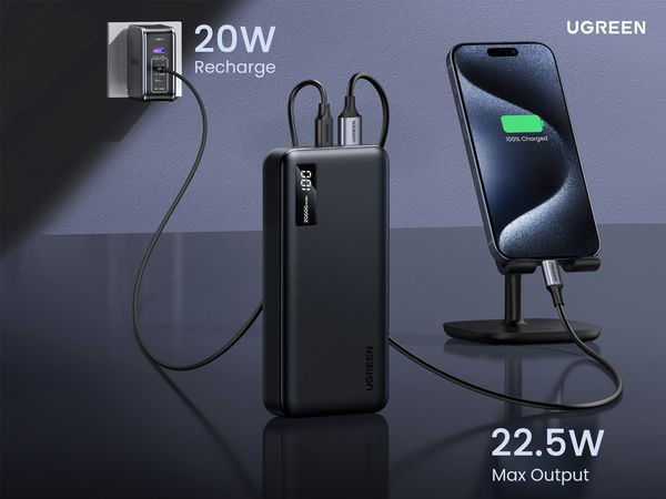 Pin sạc dự phòng Ugreen hỗ trợ sạc nhanh Power Delivery 8 Pin sạc dự phòng