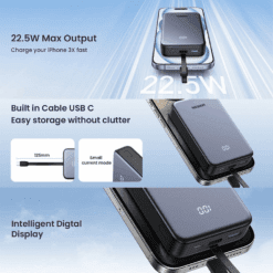 Ugreen PB505 Pin Dự Phòng 20000mAh tích hợp cáp sạc