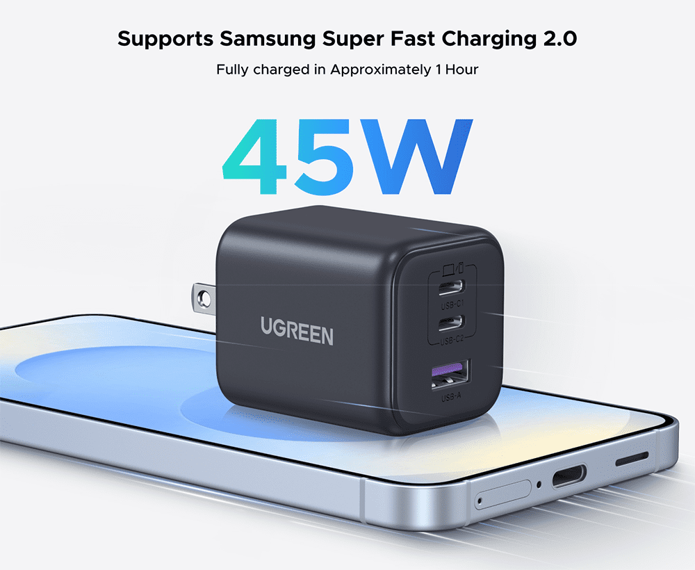 Củ sạc nhanh 1 cổng Type C 45W Ugreen 65155B 16 Củ sạc nhanh 1 cổng Type C 45W Ugreen 65155B
