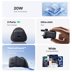 Củ sạc nhanh 2 cổng 1C1A 20W Ugreen 55533