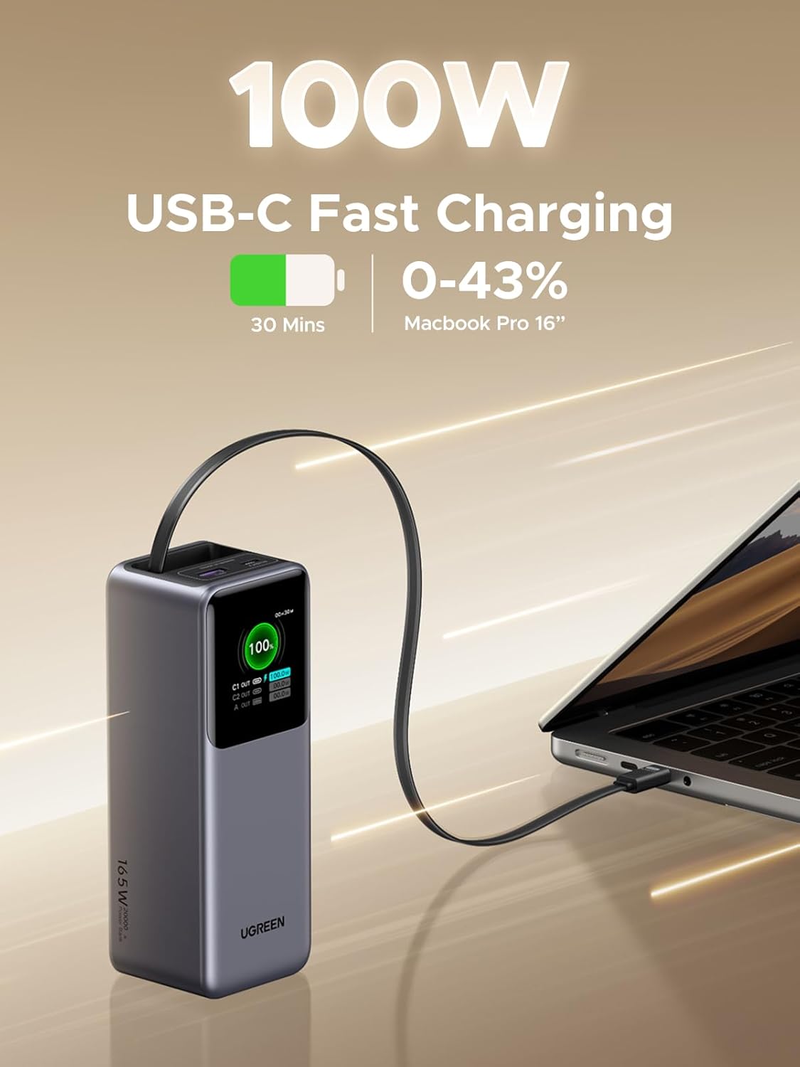 Pin Sạc Dự Phòng 20000mAh Ugreen PB726 165W 8 Pin Sạc Dự Phòng 20000mAh Ugreen PB726 165W - Hình ảnh 8
