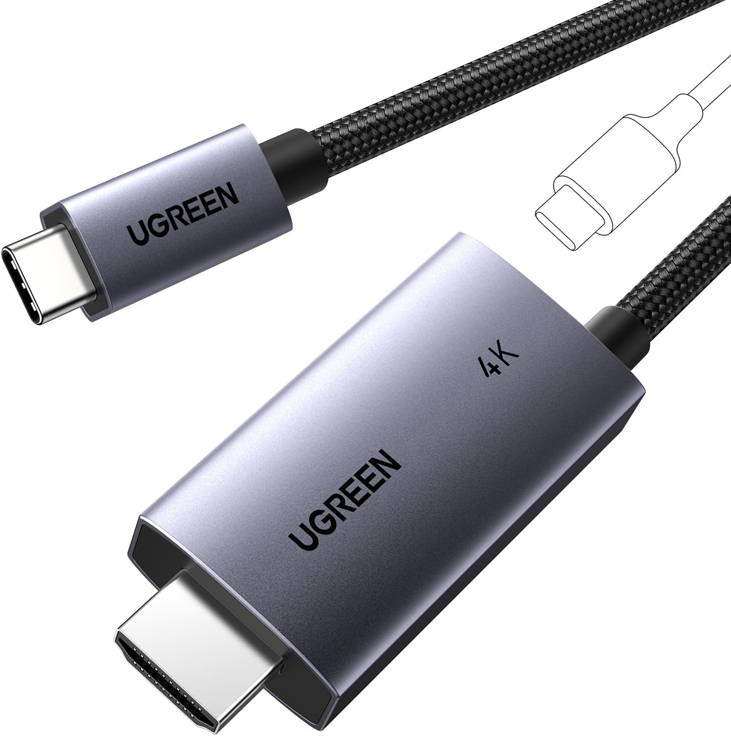 Cáp Chuyển USB-C Sang HDMI 4K 2m Ugreen CM675 2 Cáp Chuyển USB-C Sang HDMI 4K 2m Ugreen CM675 - Ảnh 2