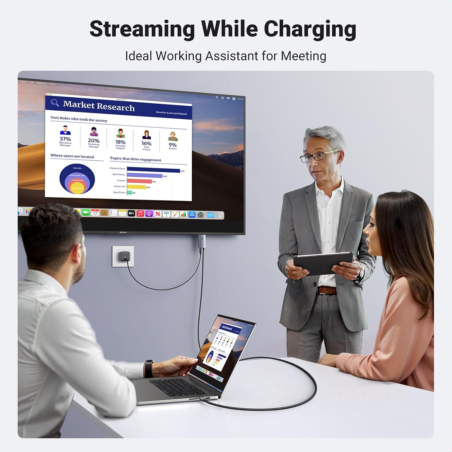 Cáp Chuyển USB-C Sang HDMI 4K 2m Ugreen CM675 3 Cáp Chuyển USB-C Sang HDMI 4K 2m Ugreen CM675 - Ảnh 3