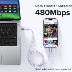 Cáp Sạc Nhanh 100W C to C Ugreen L509 Màu Tím