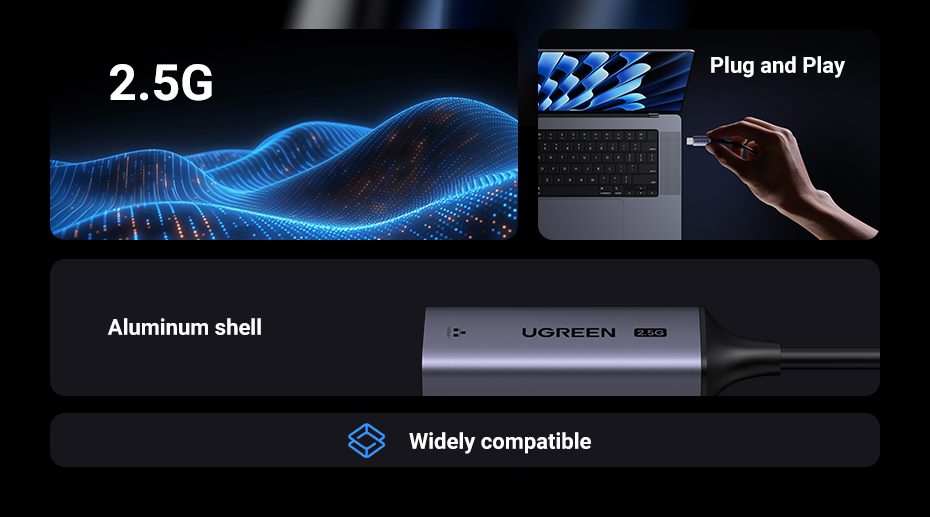 UGREEN 25051 - Bộ chuyển đổi USB sang LAN RJ45 2.5Gbs 7 UGREEN 25051 - Bộ chuyển đổi USB sang LAN RJ45 2.5Gbs - Hình ảnh 7