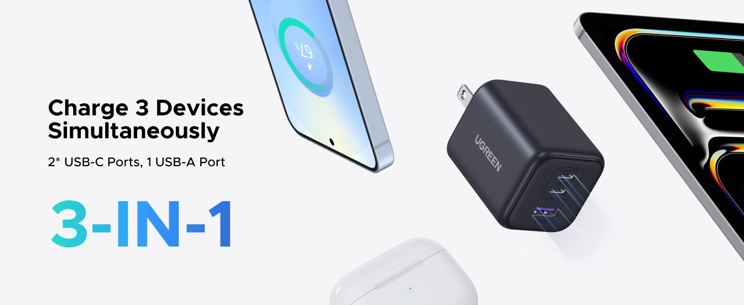 Củ sạc nhanh 1 cổng Type C 45W Ugreen 65155B 18 Tương thích đa thiết bị – Một củ sạc cho mọi nhu cầu