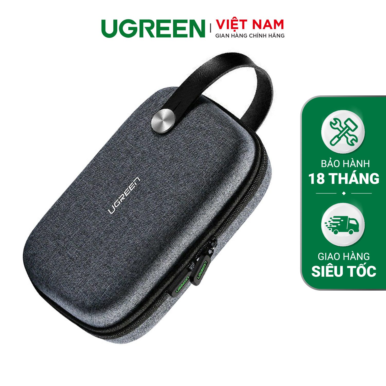 Ugreen 50903 Hộp phụ kiện đa ngăn vải 300D chống thấm 203x129x72mm 0.2m – Như Mới