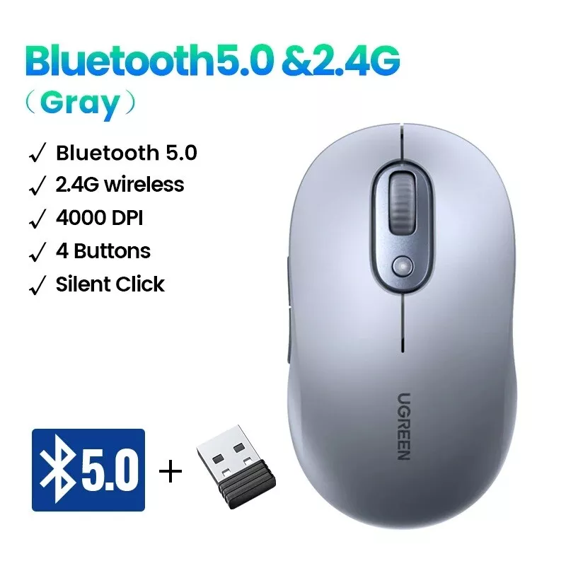 Ugreen 45149 Chuột không dây Bluetooth/2.4G 4000 DPI 1m – Như Mới
